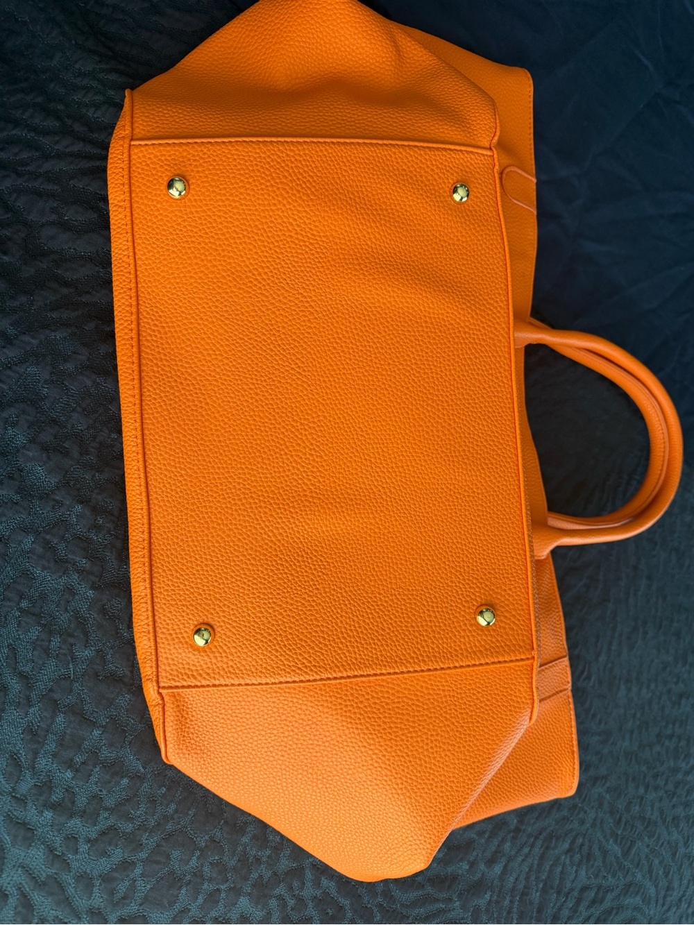 Orange Leather Tote Bag - Women - Picture 2 of 12
